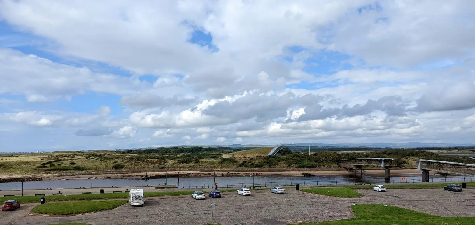 The Ardeer Peninsula taken from a hill at Irvine beach