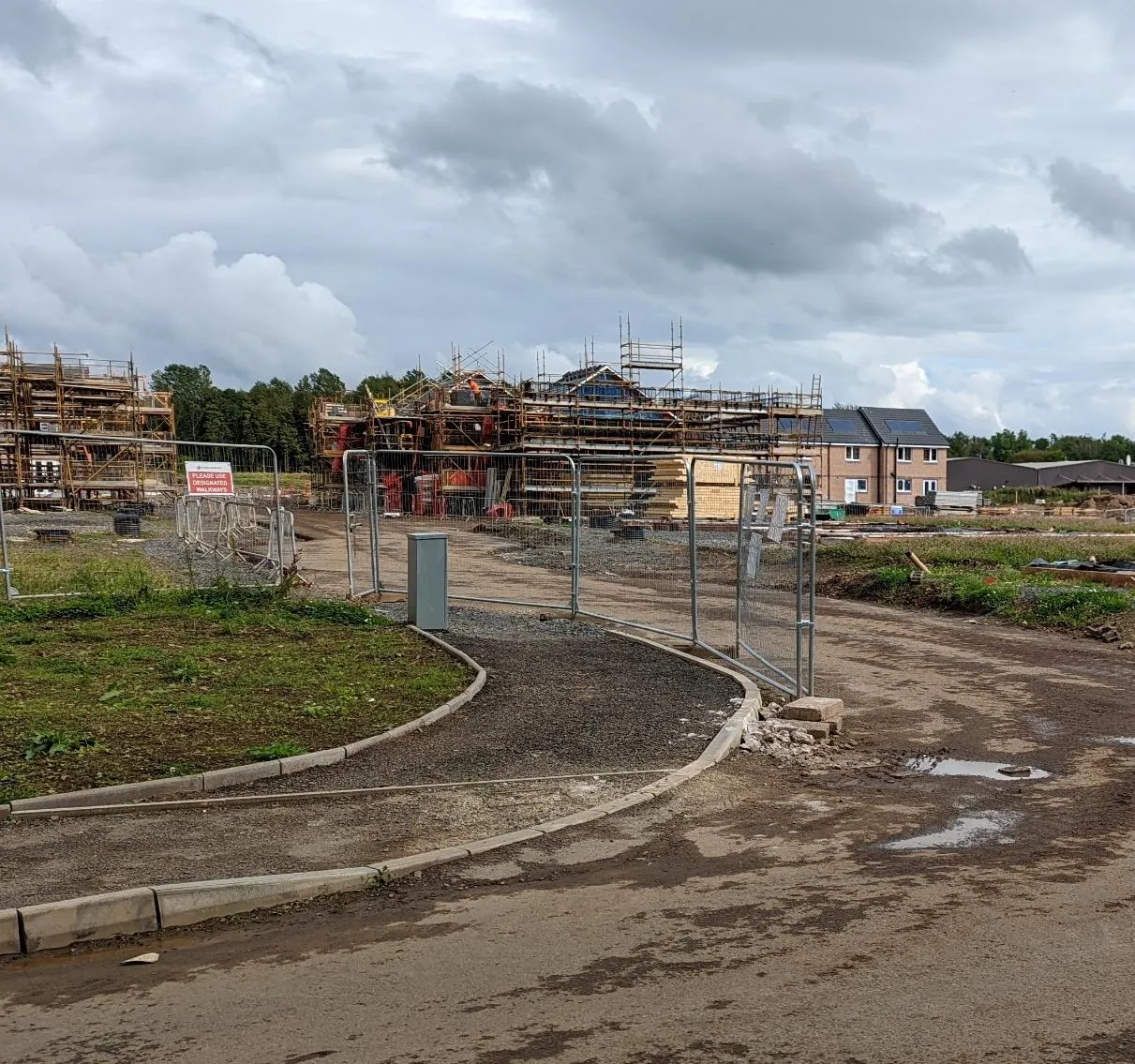 Housing under construction on a previously derelict site at North Newmoor, Irvine