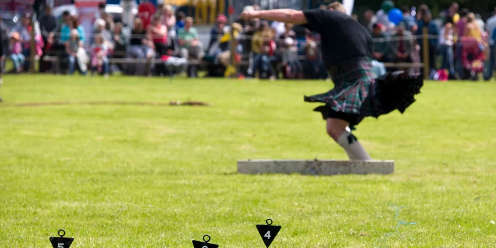 Highland Games competitor in field