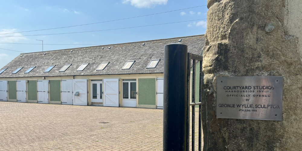 Exterior of studio buildings on a sunny day