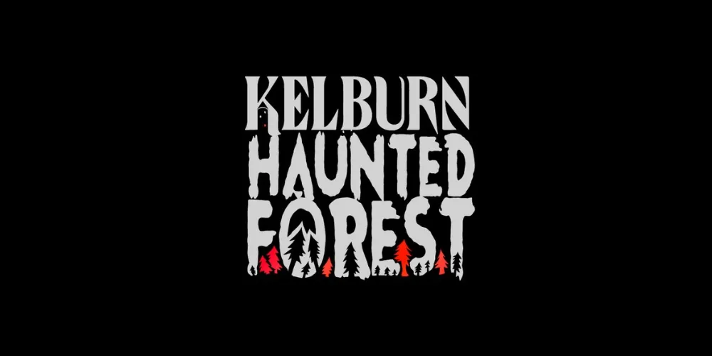 Illustrated text which reads Kelburn Haunted Forest