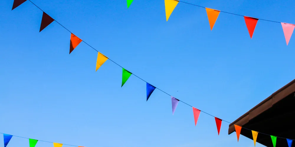 Flags at a village gala