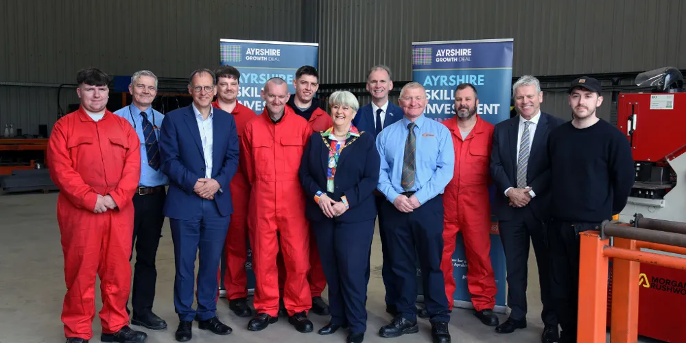 Provost Dickson, Councillor Gurney, Leader of North Ayrshire Council and other guests welcome new trainees