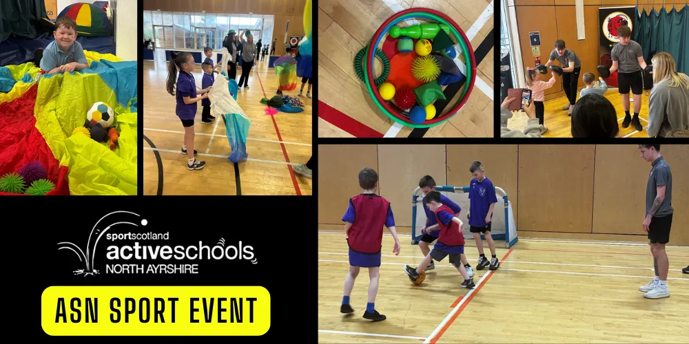 Photo collage of ASN sports event at Portal in Irvine in gym hall