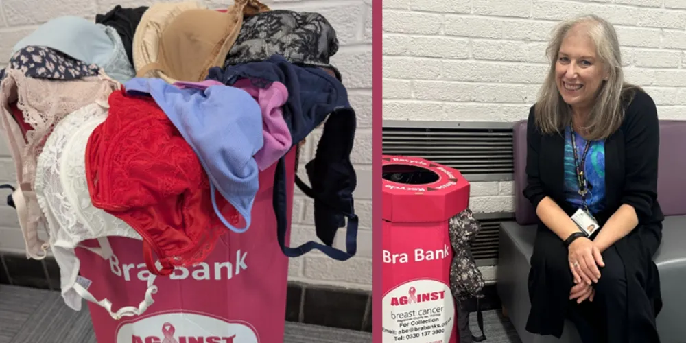 Bra recycling station at Saltcoats Library