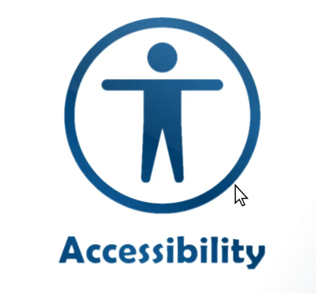 An image showing a digital image of a person and the word accessibility
