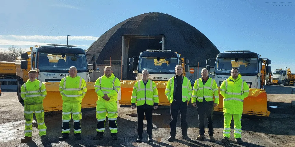 Councillor Gurney with members of the Roads (Neighbourhood Services) team.