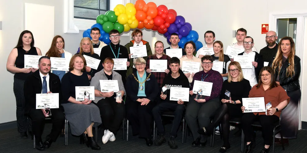 Provost Anthea Dickson with the group of award finalists and winners