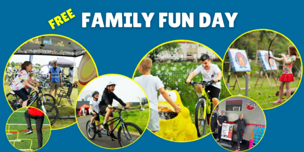 Family fun day free cycle event poster