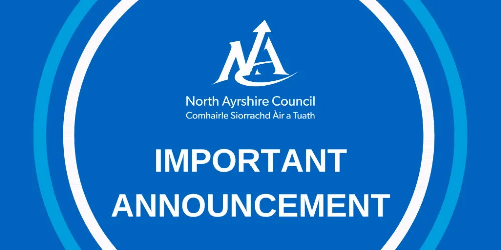 A graphic which says important announcement