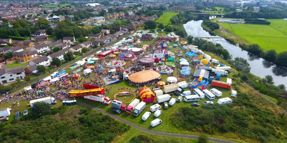 Aerial view of Marymass Festival