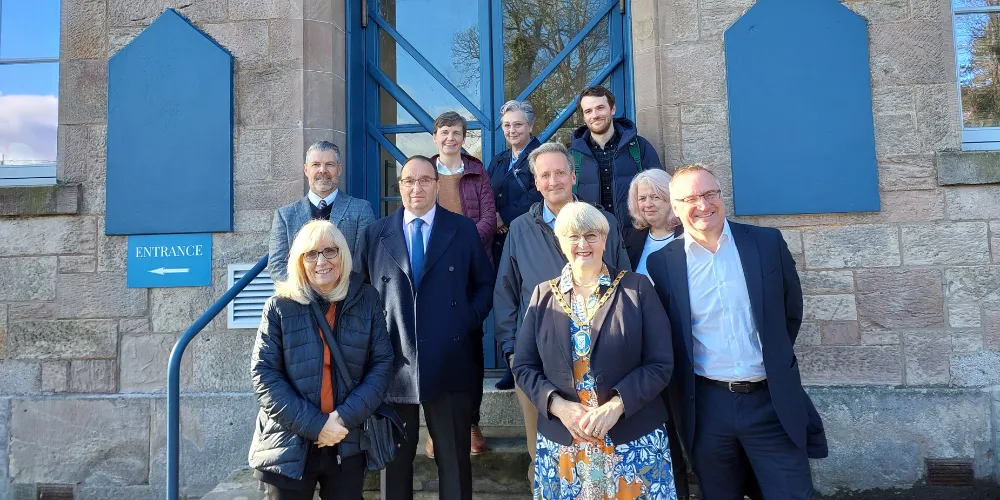 Councllors and officials outside Millport Town Hall