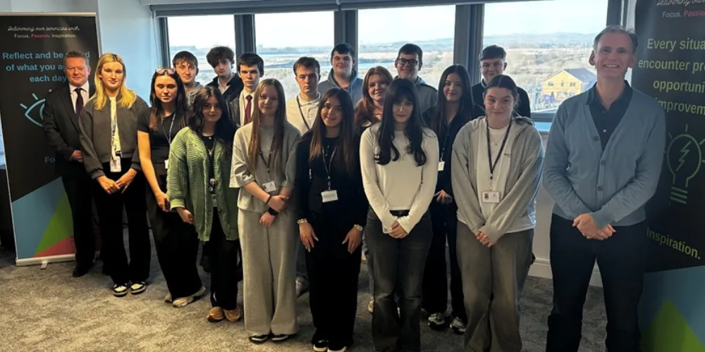 Group photo of Council Leader with Modern Apprentices