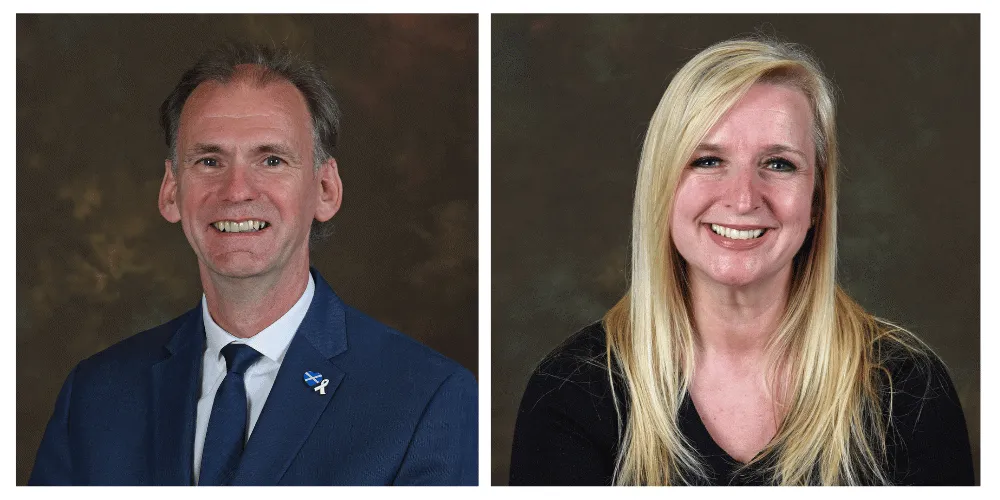 Cllrs Tony Gurney and Christina Larsen pictured smiling