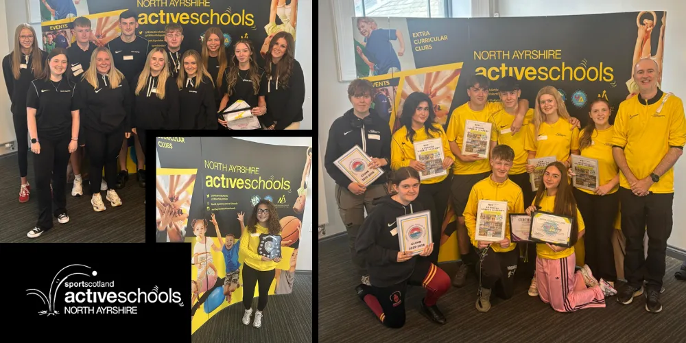 Group photo of young people with North Ayrshire Active Schools