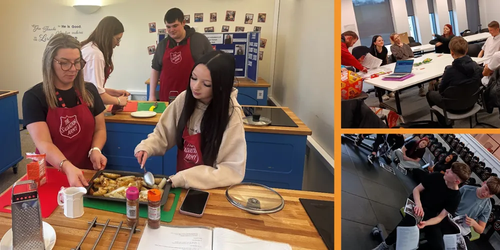 Young people in cookery class and youth groups