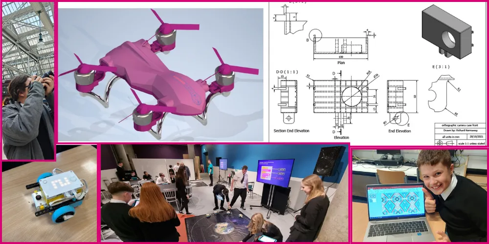 photos showing digital projects in school