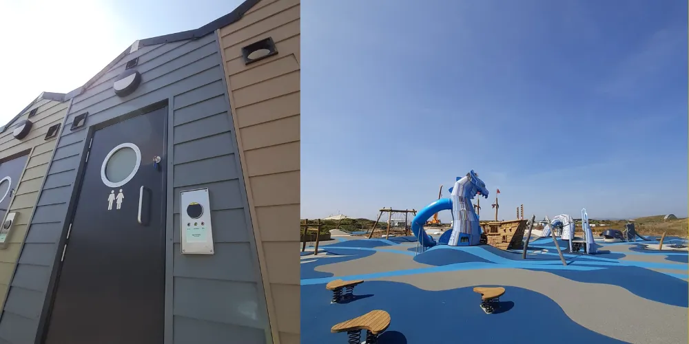 new toilets and shot of Sea Monster Park