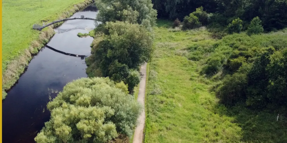 arial view of shewalton active travel route