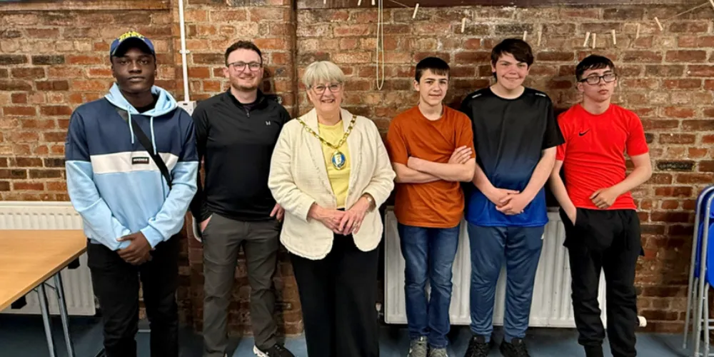 Group photo of Irvine Royal S3 pupils and North Ayrshire Provost Anthea Dickson
