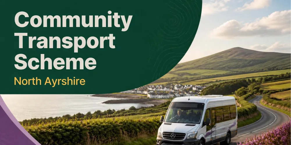 Generic pic of a minibus in a rural area with Community Transport scheme