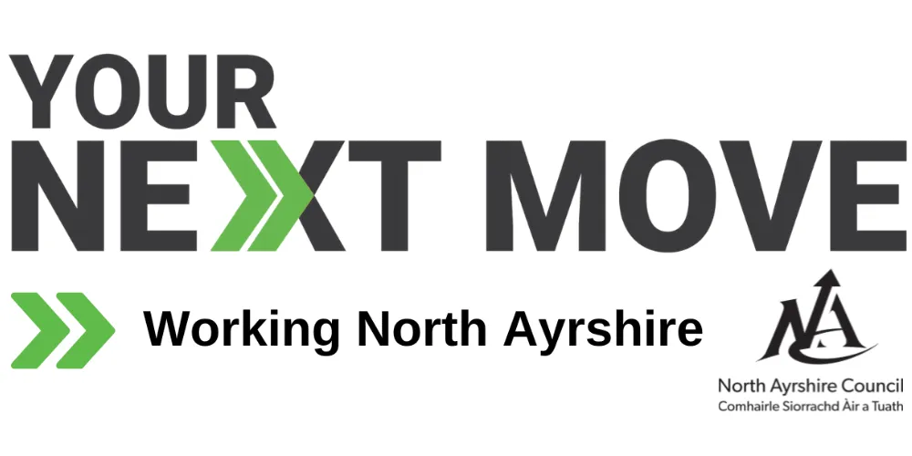 A graphic with the words Your Next Move, Working North Ayrshire