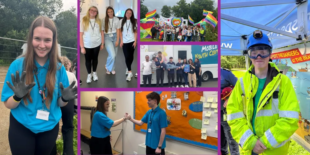 Photo collage of youth work modern apprentices across North Ayrshire